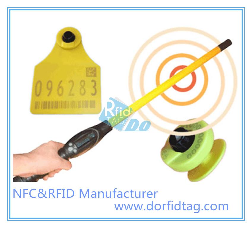 Cattle RFID ear tag temperature monitoring and movement tracking